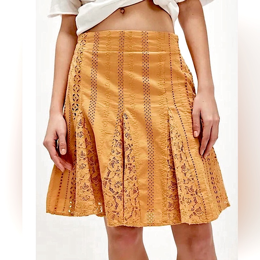 Free People Boho Eyelet Midi Skirt